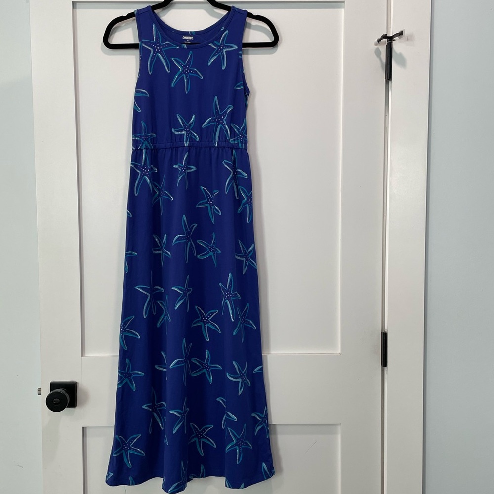Gymboree Blue, Starfish, Sleeveless, Racerback, Maxi Dress. Girls size 12.